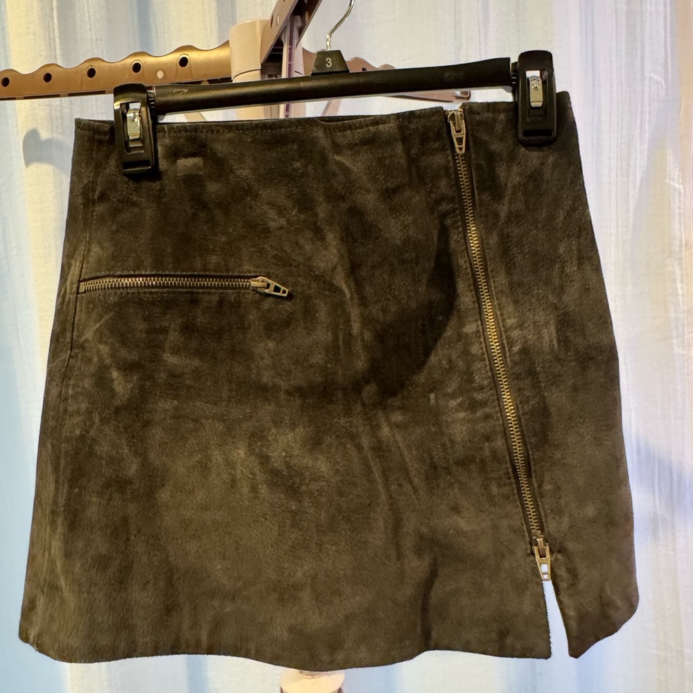 Blank NYC Gray Zippered Mini Skirt